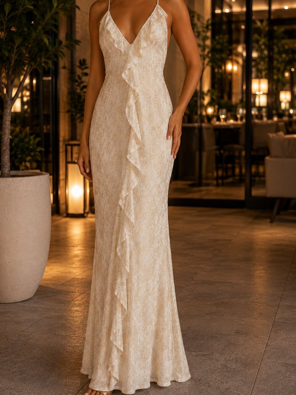12th Tribe Maxi Dress Ivory Size M New